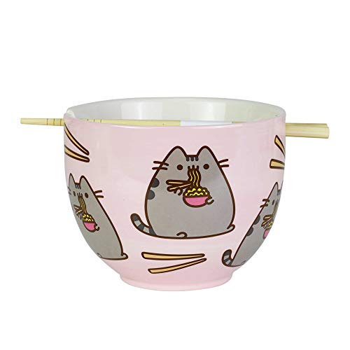 Enesco 6004629 Pusheen by Our Name is Mud Ramen Bowl and Chopsticks Set 4