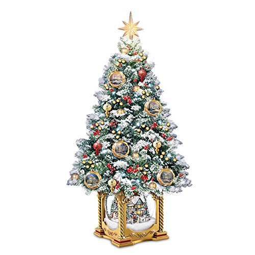 Bradford Exchange Thomas Kinkade Snowglobe Christmas Tree with Lights and Music