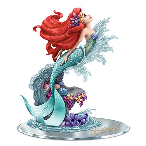 The Hamilton Collection Disney's The Little Mermaid Ariel: Beauty Under The Sea Hand-Painted Figurine with Mirror Base